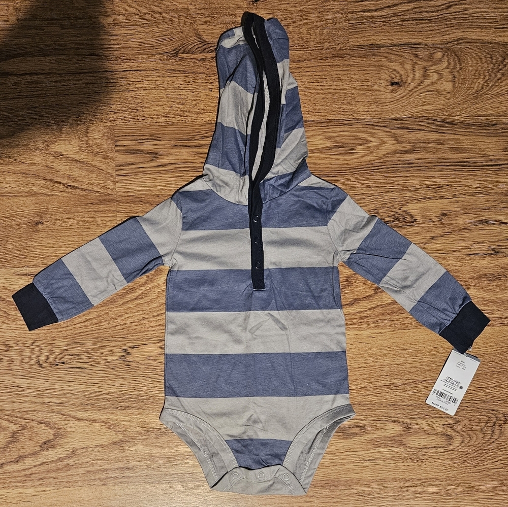 Boys long sleeve, striped hoodie, 18 month